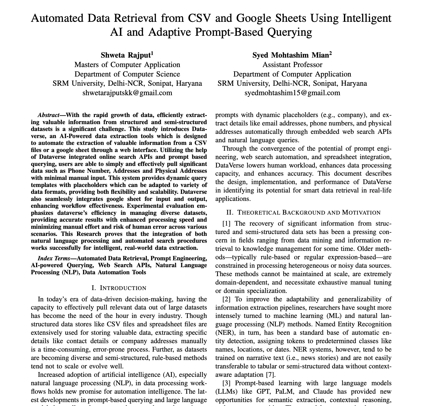 Automated Data Retrieval Research Paper